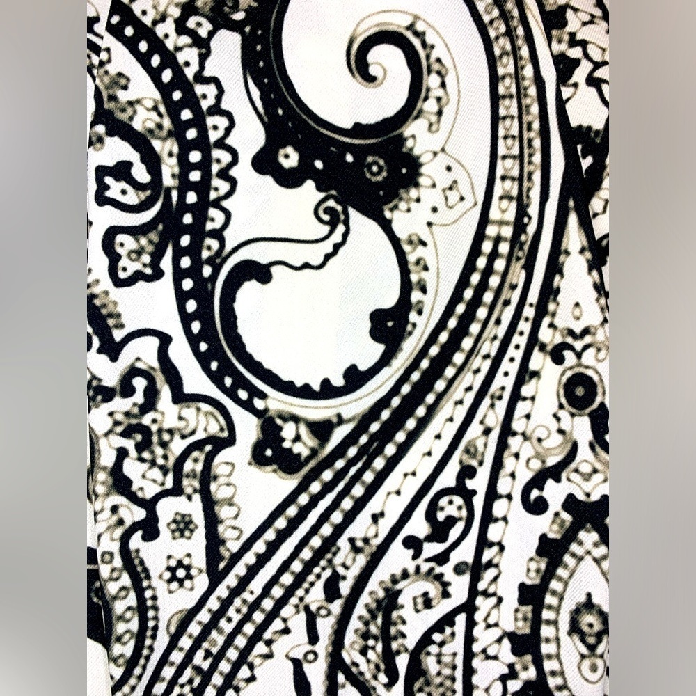 Etro Milano Paisley Black and White Sleeveless Jersey Midi Dress SZ IT 4… - Picture 6 of 10